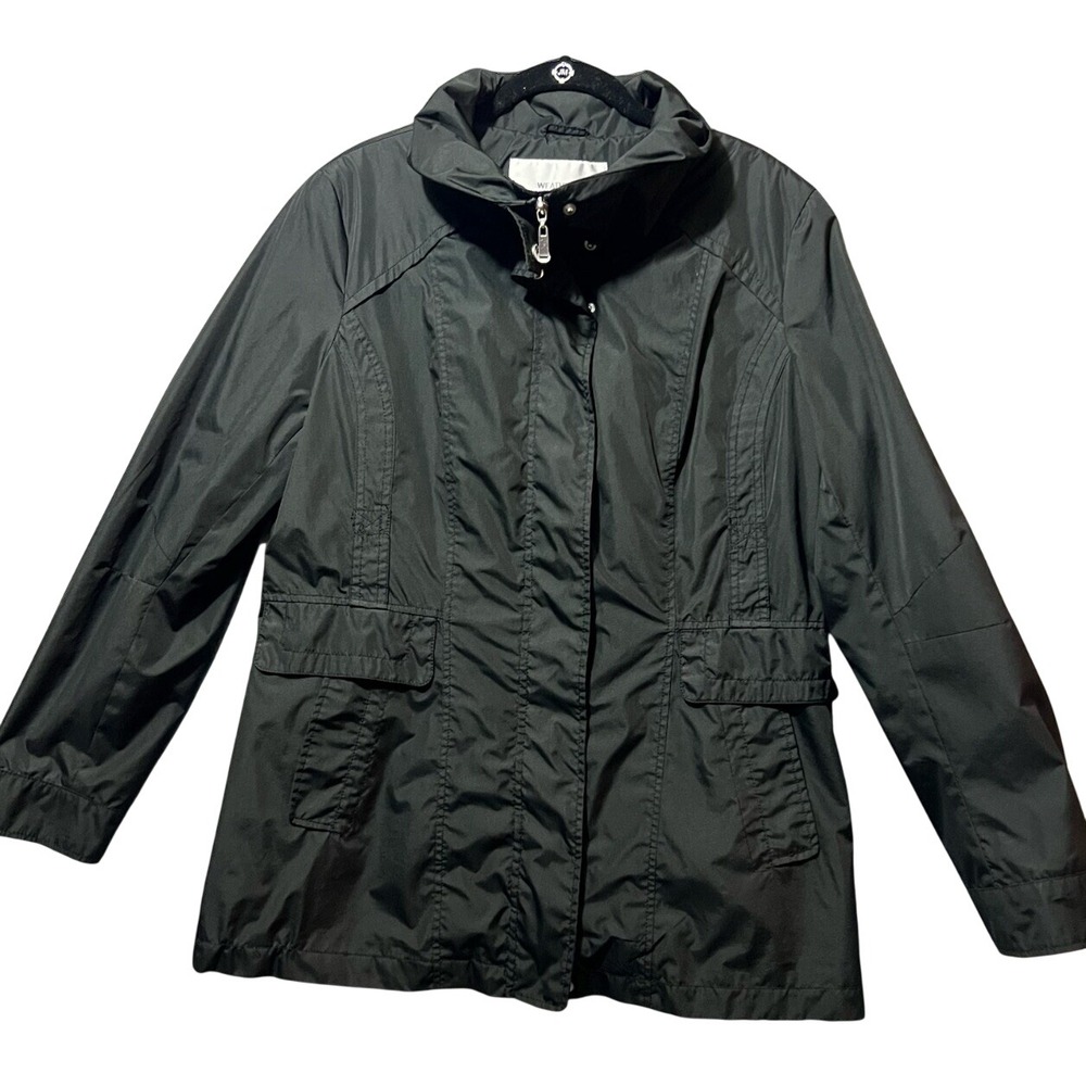 Weatherproof Jacket Womens XL Black Lightweight Utility‎ Zip Front Coat